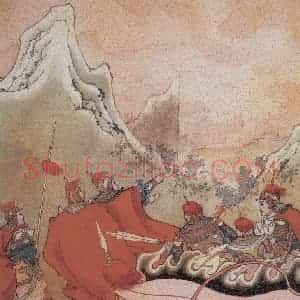 1986年 任率英《边塞诗》国画人物作品图片赏析