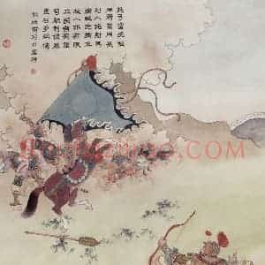1986年 任率英《边塞诗》国画人物作品图片赏析