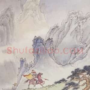 1986年 任率英《边塞诗》国画人物作品图片赏析