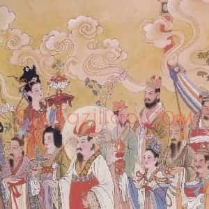 1986年 任率英《八十七神仙卷》国画人物作品图片赏析