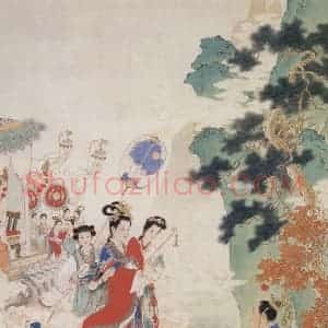 1956年 任率英《洛神》国画人物作品图片赏析