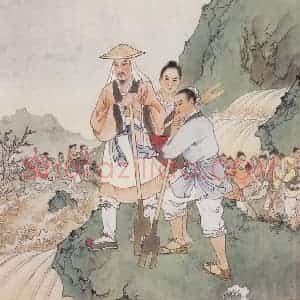 1958年 任率英《大禹治水》国画人物作品图片赏析