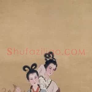 1980年 任率英《红楼二尤》国画人物作品图片赏析