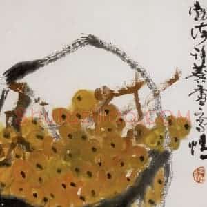 1986年 许麟庐《金秋时节》国画花鸟写意作品图片赏析