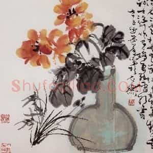 1991年 许麟庐《牡丹图》国画花鸟写意作品图片赏析