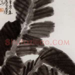 1956年 许麟庐《蕉鹅图》国画花鸟写意作品图片赏析