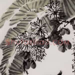 1994年 许麟庐《蕉阴》国画花鸟写意作品图片赏析