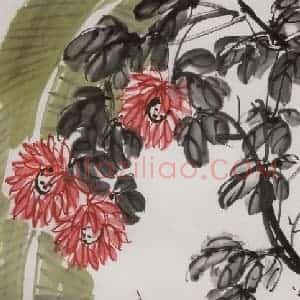 2001年 许麟庐《群雀欢舞》国画花鸟写意作品图片赏析