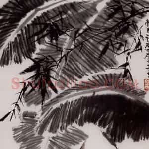 1962年 许麟庐《蕉竹图》国画花鸟写意作品图片赏析