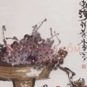 1966年 许麟庐《秋获》国画花鸟写意作品图片赏析