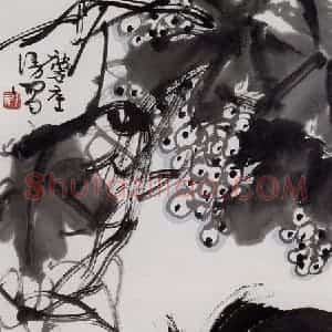 1974年 许麟庐《育子图》国画花鸟写意作品图片赏析
