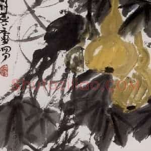 1976年 许麟庐《秋实》国画花鸟写意作品图片赏析