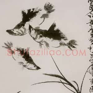 1976年 许麟庐《鱼戏图》国画花鸟写意作品图片赏析