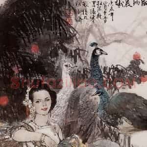 2000年 杜滋龄《版纳晨曦》国画人物作品图片赏析