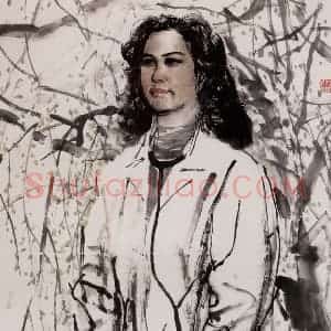 2001年 杜滋龄《春意融融-女医生小像》国画人物作品图片赏析