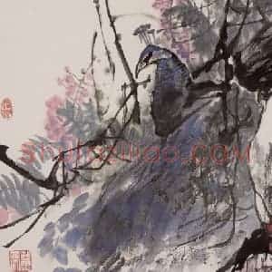 2001年 杜滋龄《孔雀姑娘》国画综合作品图片赏析