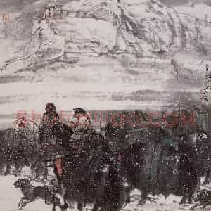 2001年 杜滋龄《风云乍起》国画综合作品图片赏析
