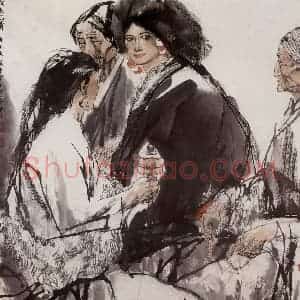 1990年 杜滋龄《藏族风情》国画人物作品图片赏析