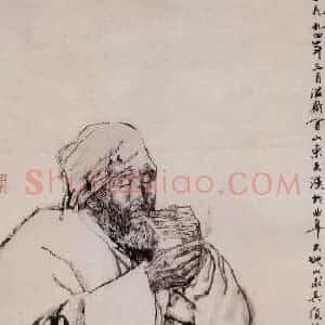 1994年 杜滋龄《山东老汉》国画人物作品图片赏析
