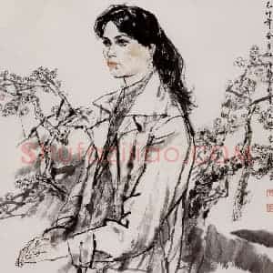1999年 杜滋龄《岭南姑娘》国画人物作品图片赏析