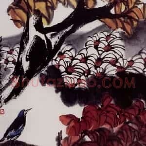 1991年 隋易夫《五彩飘举》国画花鸟作品图片赏析