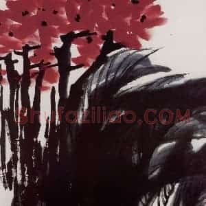 1996年 隋易夫《秋艳》国画花鸟作品图片赏析