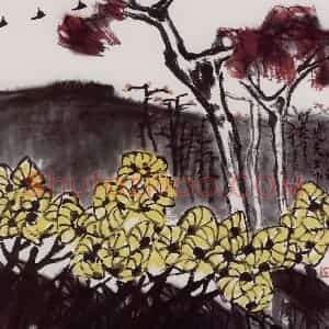 19998年 隋易夫《万顷秋光天上下》国画花鸟作品图片赏析