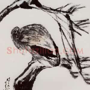 1987年 隋易夫《回眸一顾百鸟惊》国画花鸟作品图片赏析