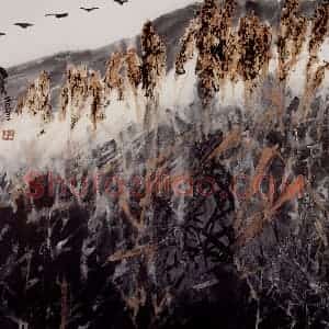 2003年 隋易夫《荒谷人迹稀》国画花鸟作品图片赏析