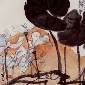 2001年 隋易夫《崂山野花》国画花鸟作品图片赏析