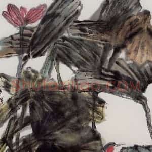 2003年 隋易夫《西湖晴莲》国画花鸟作品图片赏析