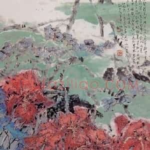 2001年 郭怡孮《浓妆》国画花鸟作品图片赏析