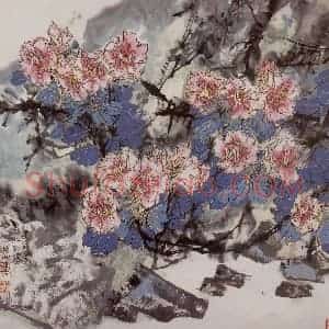 80年代 郭怡孮《青山处处红杜鹃》国画花鸟作品图片赏析