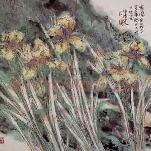 1985年 郭怡孮《家园有花》国画花鸟作品图片赏析