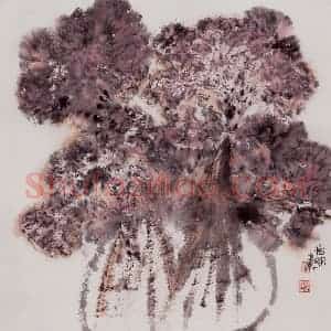 1988年 郭怡孮《鸡冠花》国画花鸟作品图片赏析