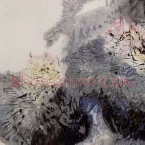 1988年 郭怡孮《半是浓妆半淡妆》国画花鸟作品图片赏析