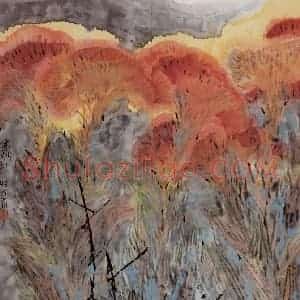 90年代初 郭怡孮《高秋图》国画花鸟作品图片赏析