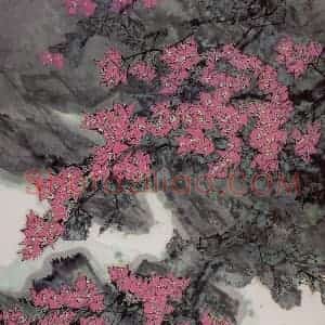 1992年 郭怡孮《幽涧过雨图》国画花鸟作品图片赏析