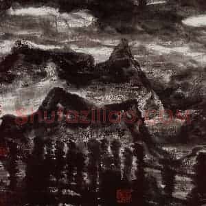2001年 李宝林《雨过云山》国画山水作品图片赏析