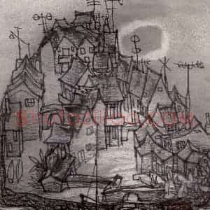 1983年 李宝林《小岛之夜》国画山水作品图片赏析