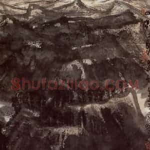 2003年 李宝林《峡江夕照》国画山水作品图片赏析