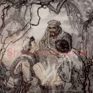 1982年 李宝林《月夜》国画人物作品图片赏析