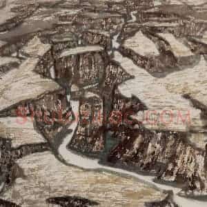 1988年 李宝林《黄土高坡》国画山水作品图片赏析