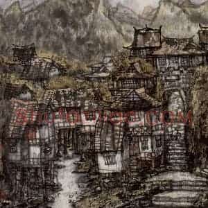 1993年 李宝林《苗乡秋色》国画山水作品图片赏析