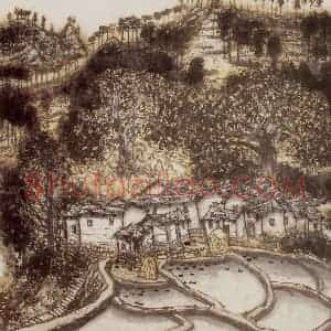 2001年 李宝林《大山深处有耕田》国画山水作品图片赏析