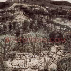 2001年 李宝林《新县胡湾》国画山水作品图片赏析
