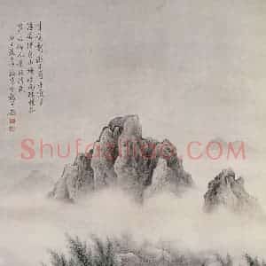 近现代 陈少梅《柳村渔舟》国画综合作品图片赏析