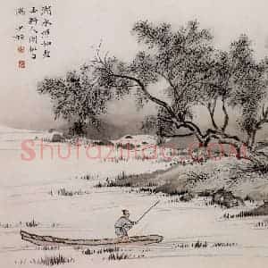 近现代 陈少梅《少梅绝诣册》国画山水作品图片赏析