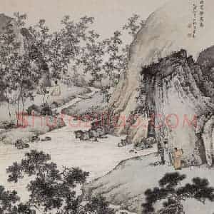 近现代 陈少梅《西园雅集图》国画综合作品图片赏析