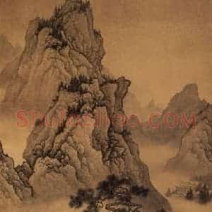 近现代 陈少梅《夏山图》国画山水作品图片赏析